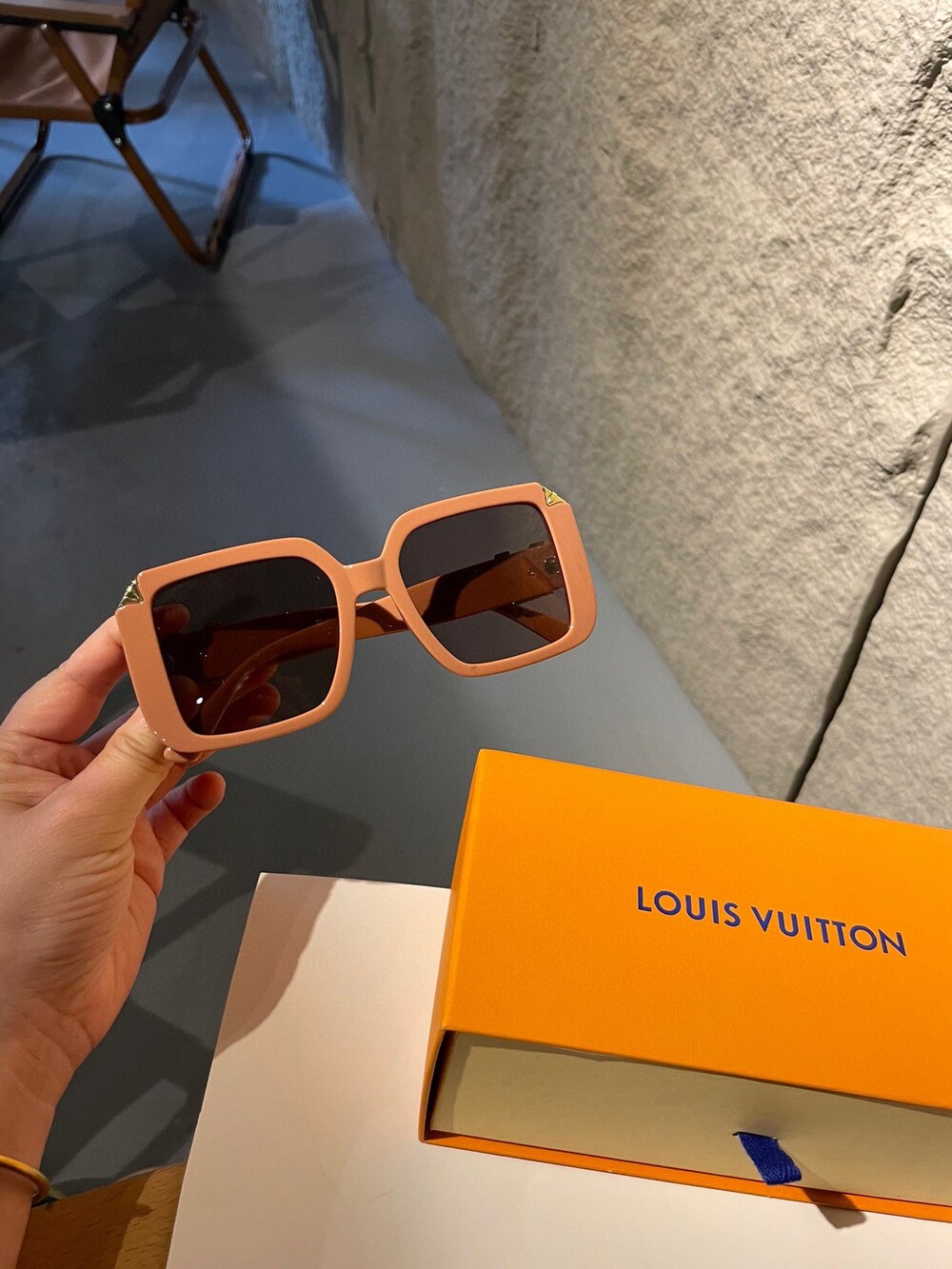 Louis Vuitton Blush Pink Square Sunglasses